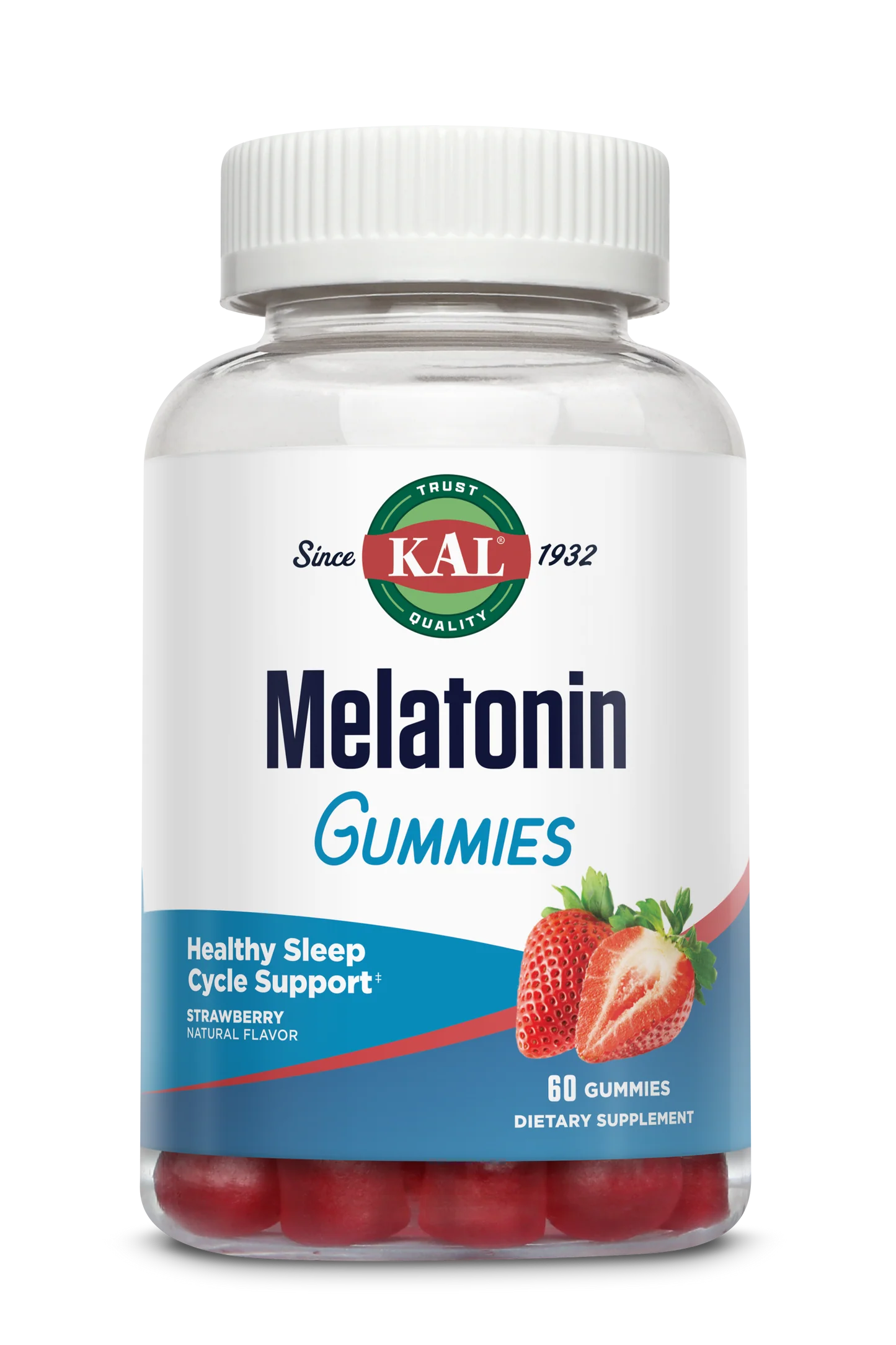 KAL Melatonin Strawberry 5 mg 60 Gummies