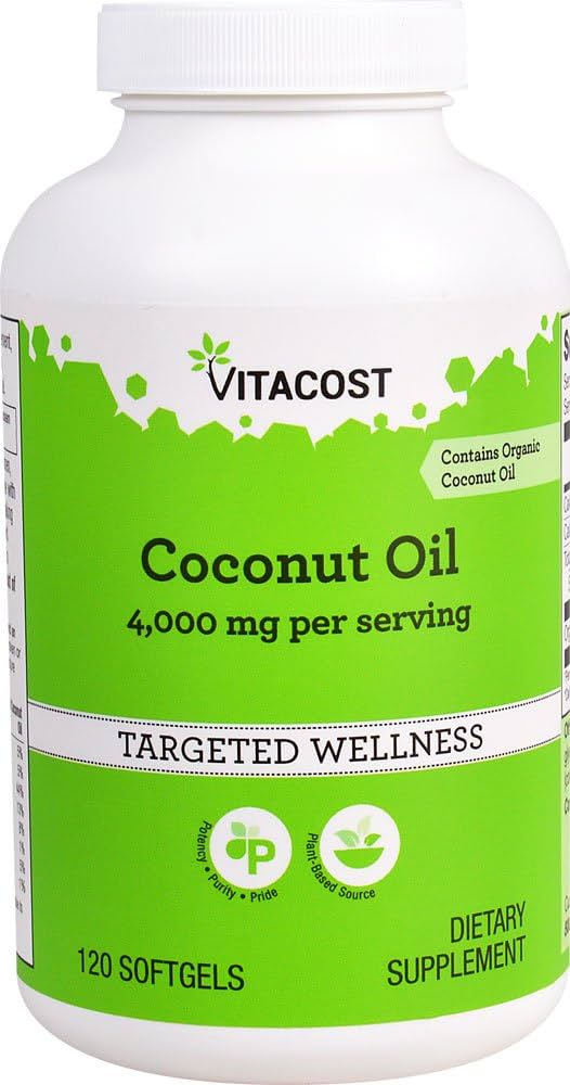 Vitacost Coconut Oil 4 g per serving 120 Softgels