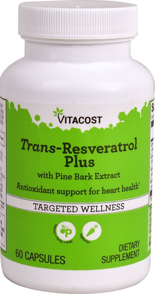 Vitacost Trans-resveratrol plus 60caps