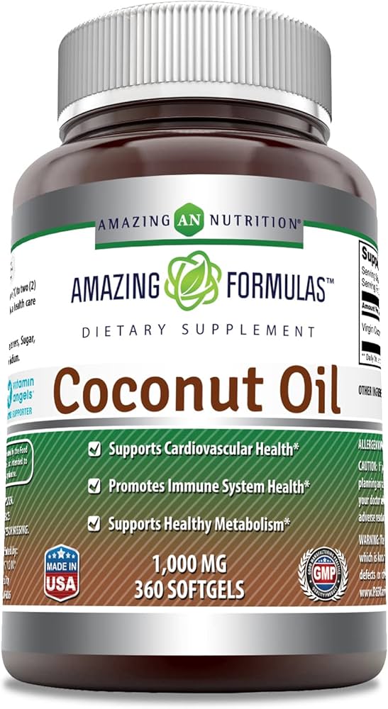 Amazing Nutrition Extra Virgin Coconut Oil -- 1000 mg - 180 Softgels
