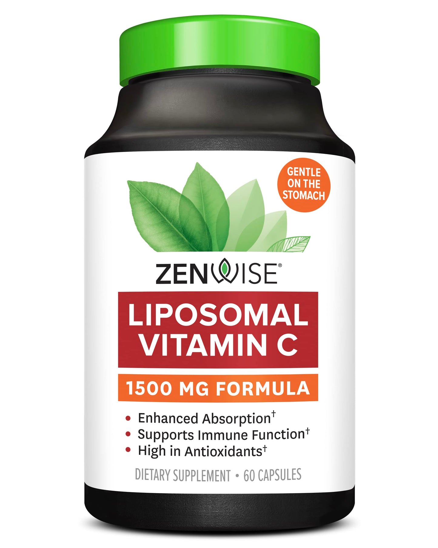 Zenwise Liposomal Vitamin C -- 1500 mg - 60 Vegan Capsules