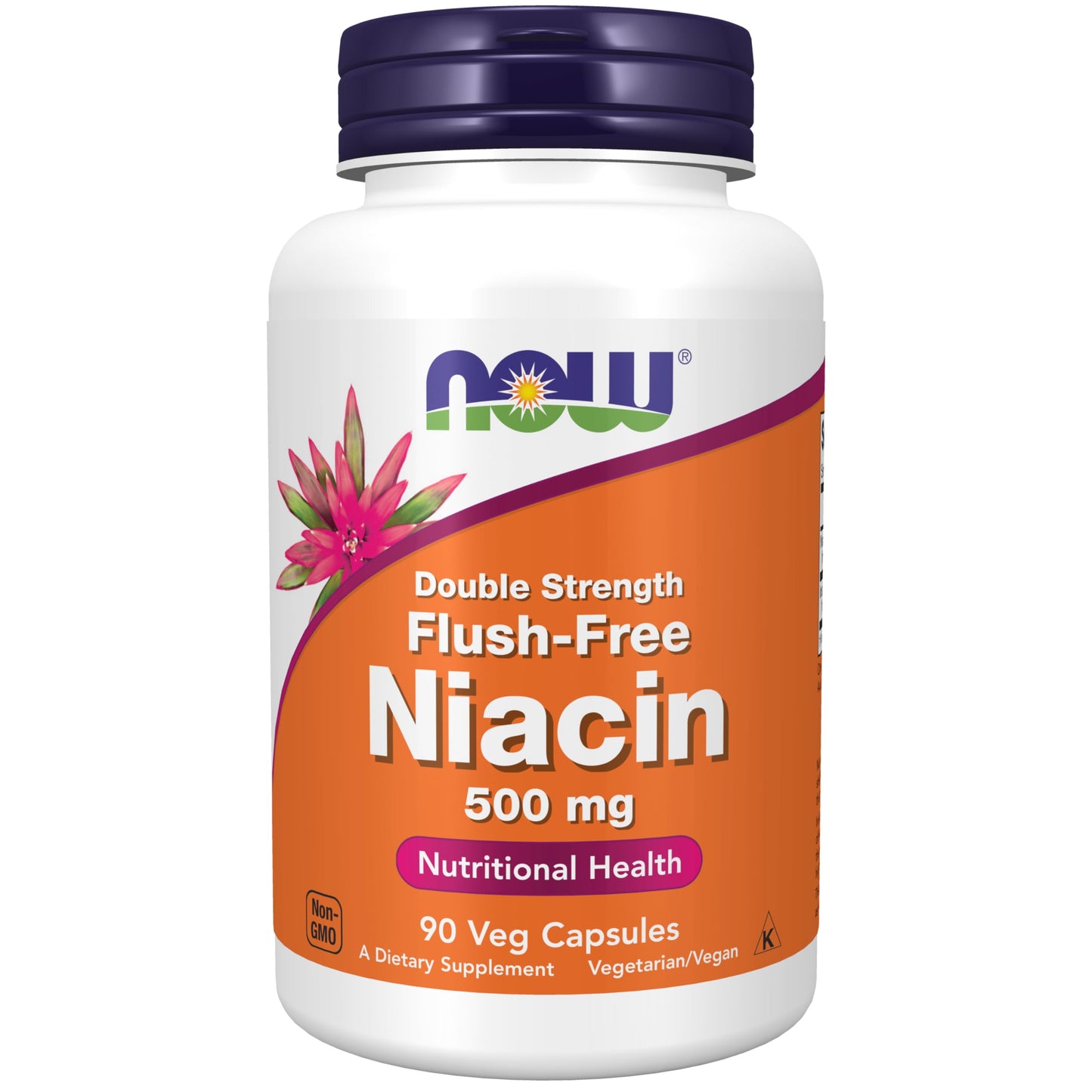NOW Niacin Flush-Free -- 500 mg - 90 Veg Capsules