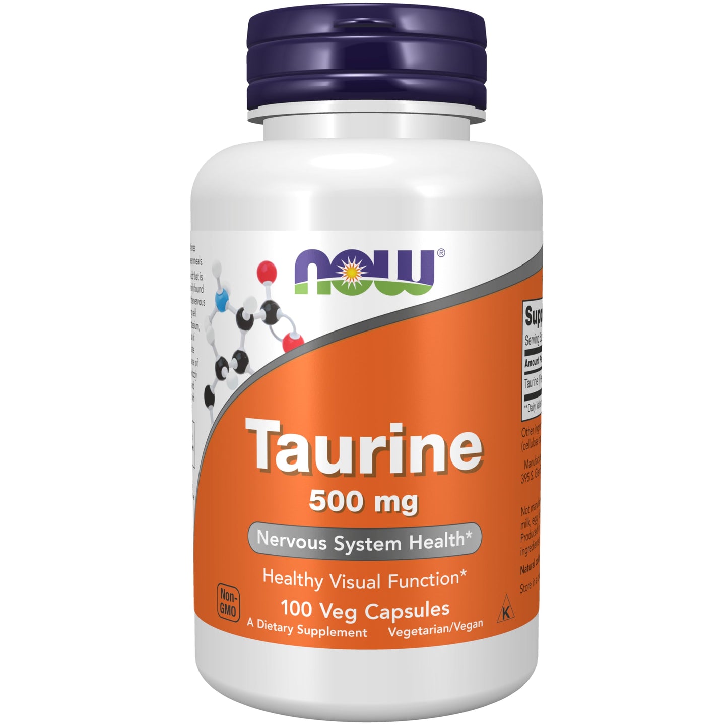NOW Taurine -- 500 mg - 100 Capsules