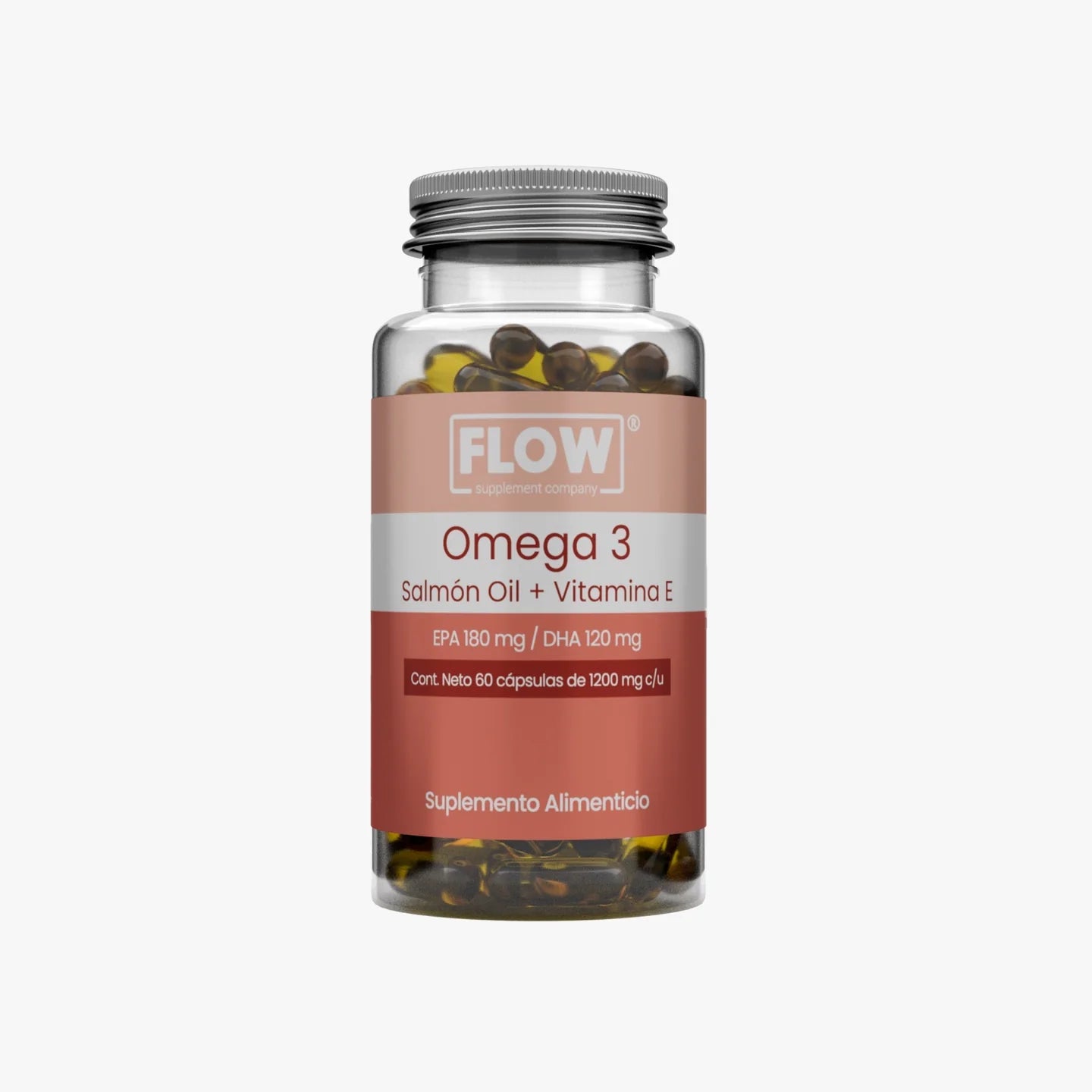 Omega 3 + Aceite de Salmon + Vitamina E / 60 Capsulas de 1200 mg FLOW