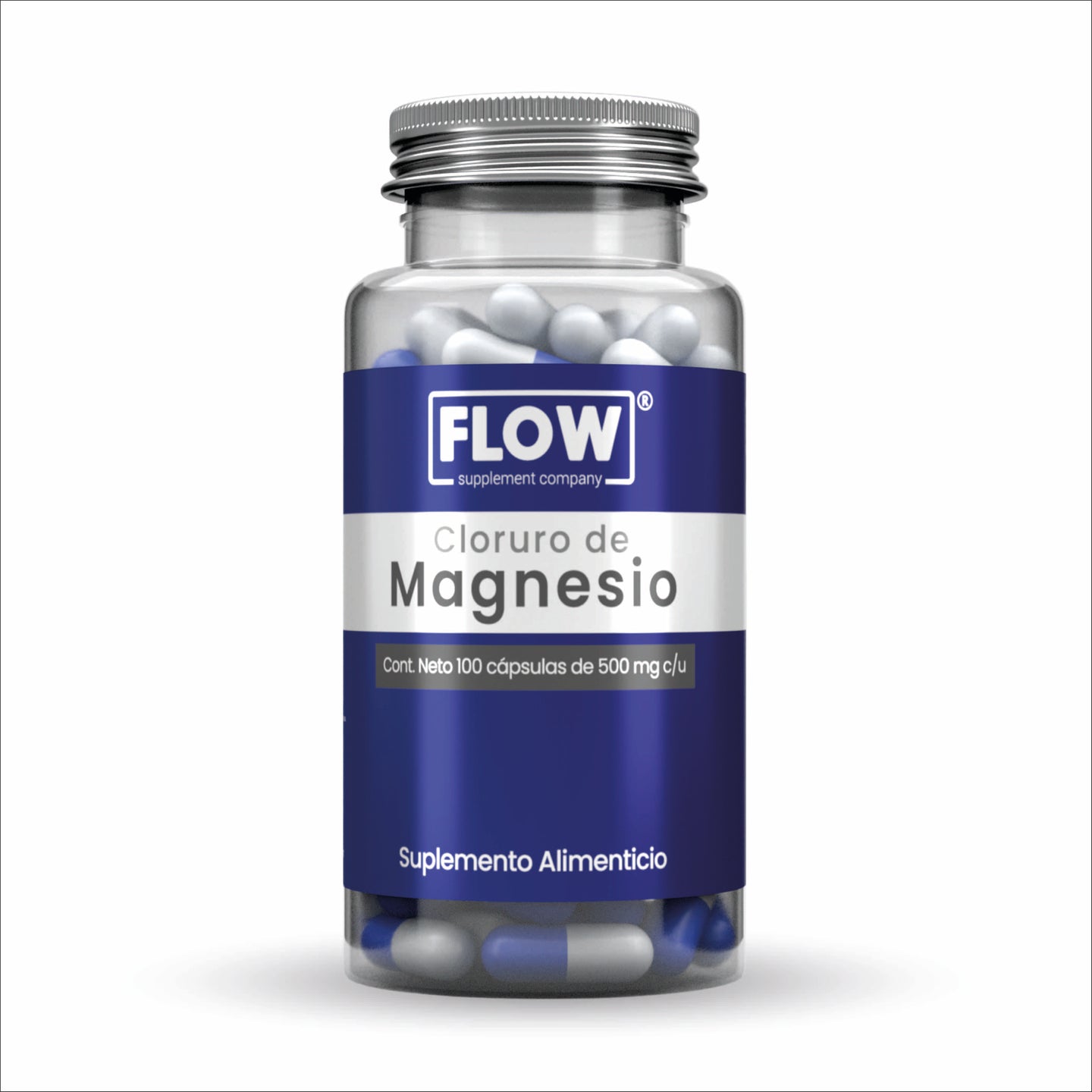 Cloruro de Magnesio 100 caps 500mg FLOW