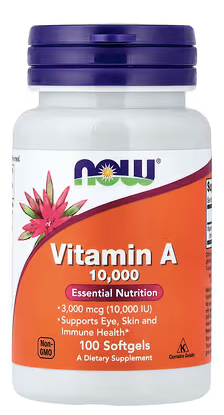 Vitamina A, 3000 mcg 100 softgels NOW Foods