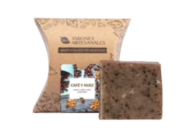 JABON ARTESANAL CON ACEITES VEGETALES CAFE Y NUEZ BLEN 100 GR