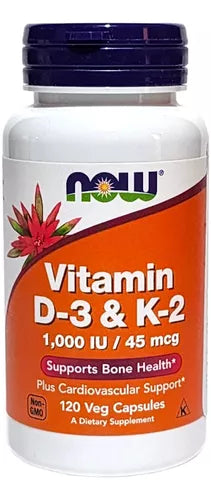 NOW Vitamin D-3 & K-2 120 Caps