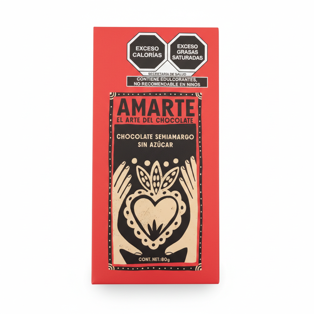 CHOCOLATE SEMIAMARGO SIN AZÚCAR 80 GR AMARTE