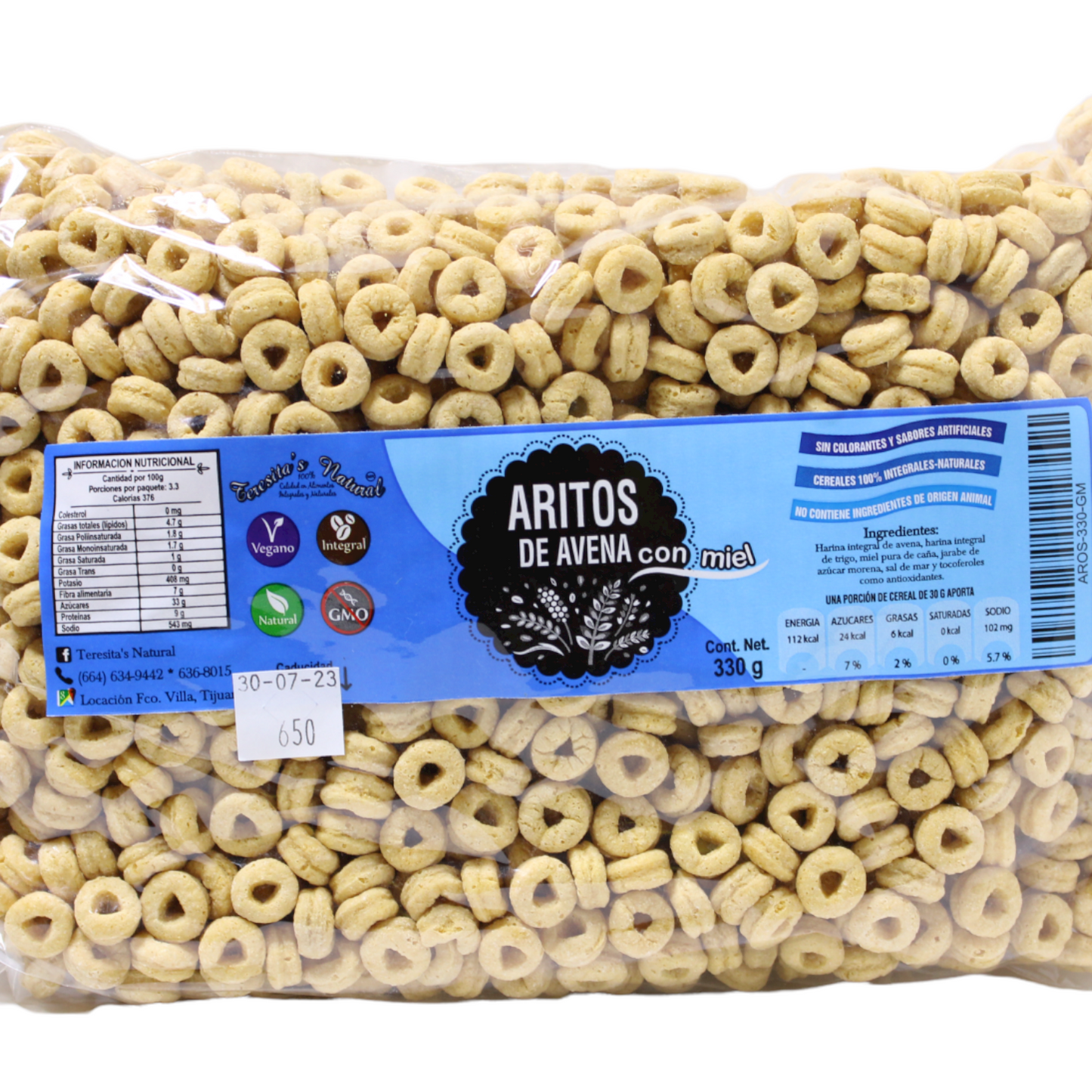 ARITOS DE AVENA CON MIEL TERESITA'S NATURAL