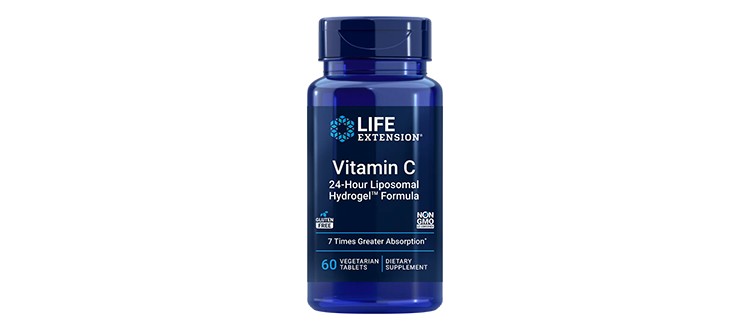 Vitamin C 24-Hour Liposomal Hydrogel Formula 60 vegetarian tablets LIFE EXTENSION