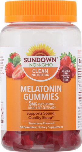 Sundown Naturals Melatonin Gummies Strawberry 5 mg - 60 Gummies