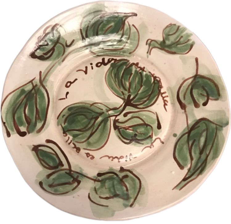 PLATO DE HOJAS TAMAÑO GRANDE DE CERAMICA
