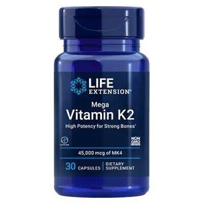 Mega Vitamin K2 45000 mcg (45 mg), 30 capsules LIFE EXTENSION