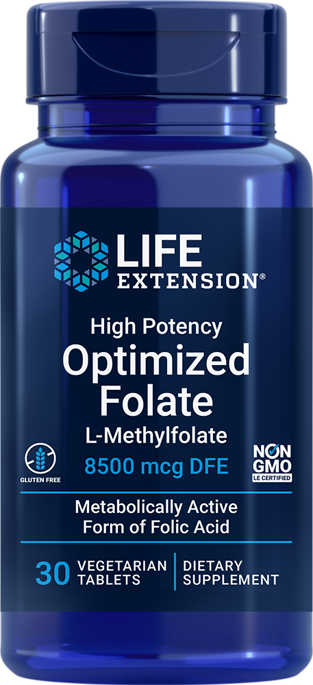 High potency optimized folate 8500 mcg 30 veg tablets