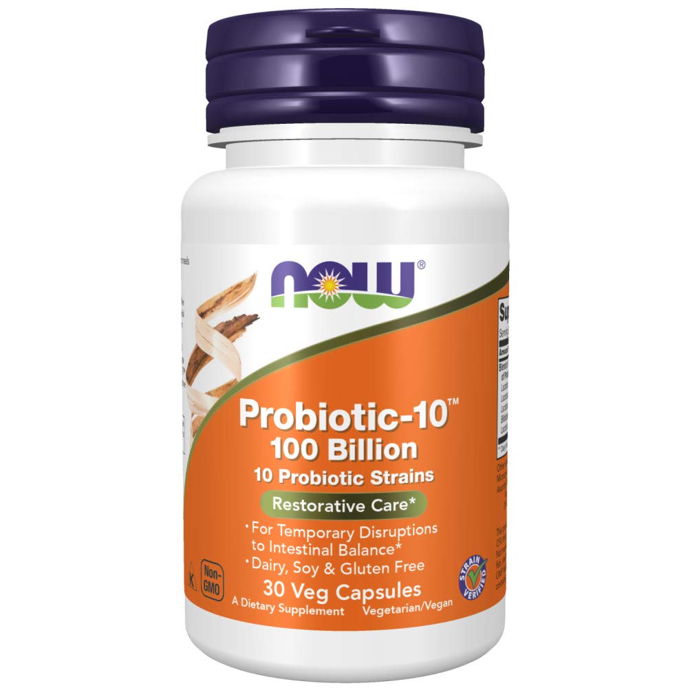 NOW Probiotic-10™ 100 billion CFU - 30 Vegetarian Capsules