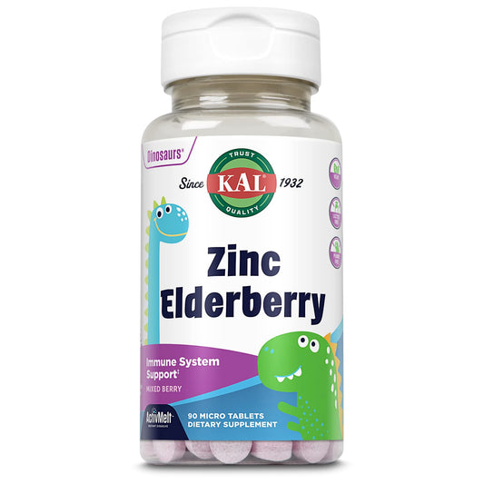 KAL Kids Zinc Elderberry Immune System Support Mixed Berries  90 MicroTab