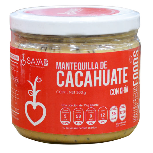 CREMA DE CACAHUATE CON CHIA 300g SAYAB