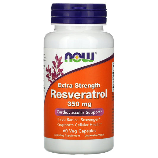 NOW Resveratrol Extra Strength -- 350 mg - 60 Veg Capsules