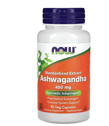 NOW FOODS, ASHWAGANDHA, STANDARDIZED EXTRACT, 450 MG, 90 VEG CAPSULES