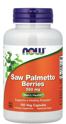 Saw Palmetto Berries 550 mg, 100 Veg Capsules NOW Foods