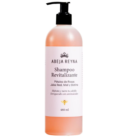 Shampoo Revitalizante de Pétalos de Rosas, Jalea Real, Miel Orgánica y Biotina ABEJA REYNA