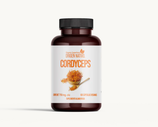 Hongo Cordyceps orgánico en cápsulas ORIGEN NATIVO
