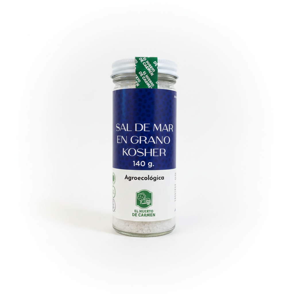 SAL DE MAR EN GRANO KOSHER 140 GR EL HUERTO DE CARMEN