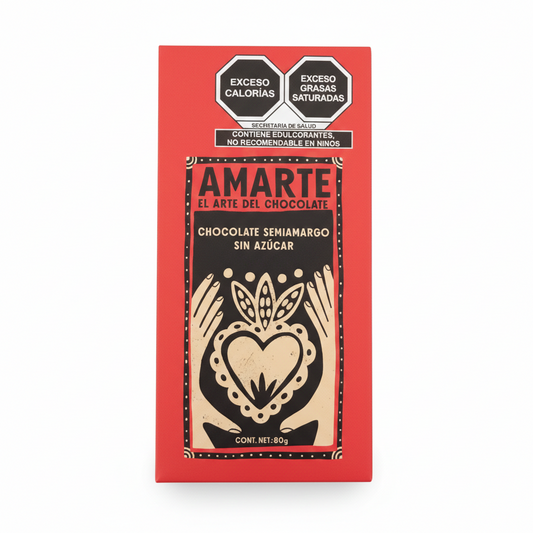 CHOCOLATE SEMIAMARGO SIN AZÚCAR 80 GR AMARTE