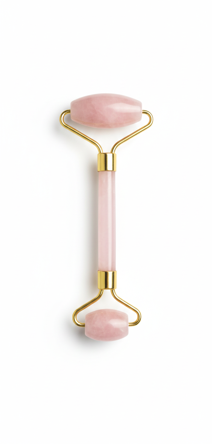 Rodillo de jade cuarzo rosa
