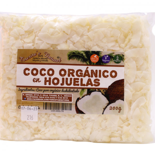 Coco orgánico en hojuelas 200 g