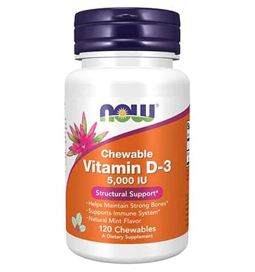 NOW Chewable Vitamin D-3 Natural Mint -- 5000 IU - 120 Chewables