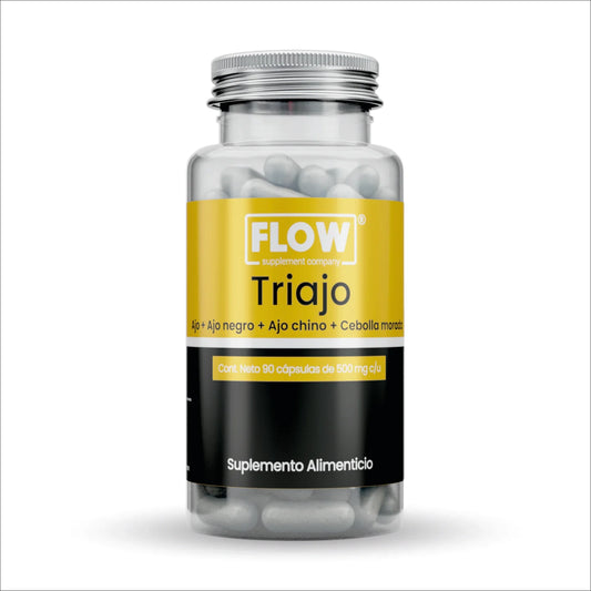 TRIAJO - Ajo Negro, Ajo Chino, Ajo y Cebolla / 90 cápsulas de 500 mg c/u FLOW