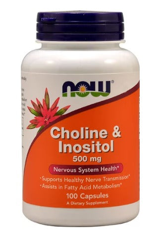 NOW Choline & Inositol -- 100 Veg Caps