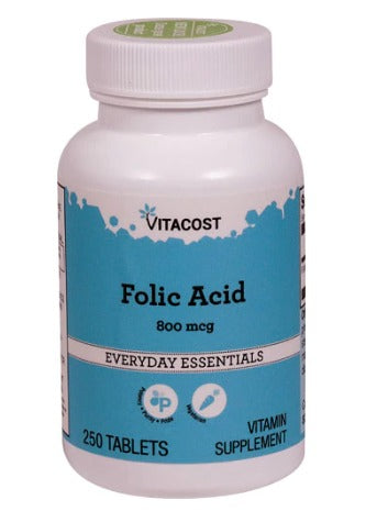 Vitacost Folic Acid 800 mcg - 250 Tablet