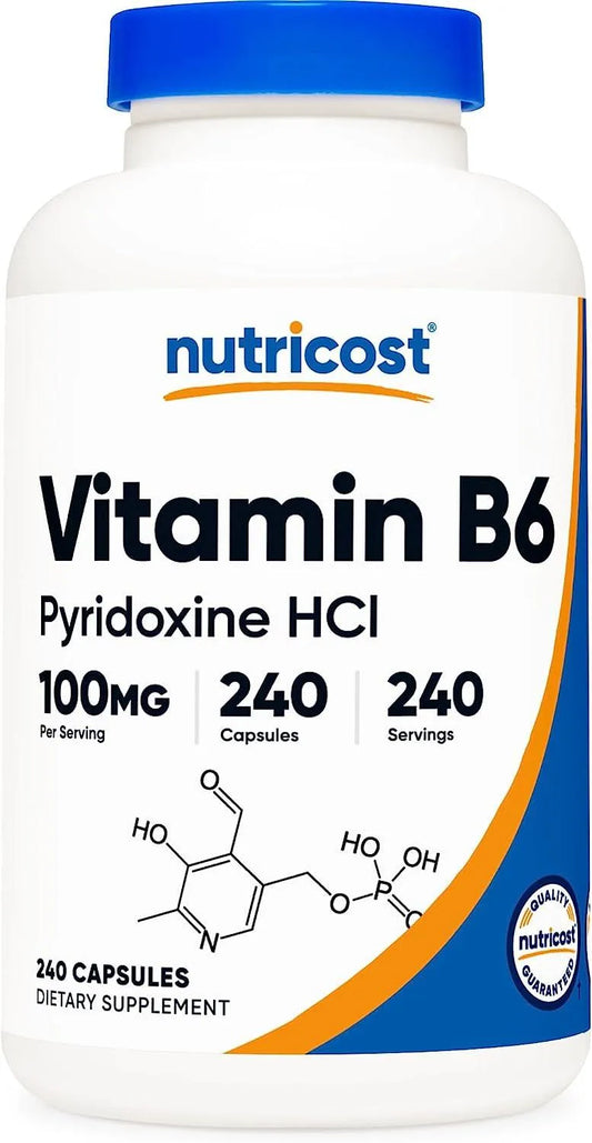 Nutricost Vitamin B6  Pyridoxine HCl 100 mg 240 Caps
