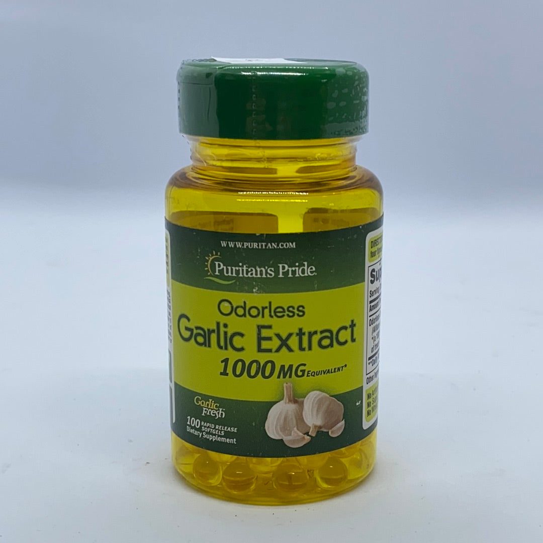 Odorless Garlic Extract 1000 mg 100 softgels